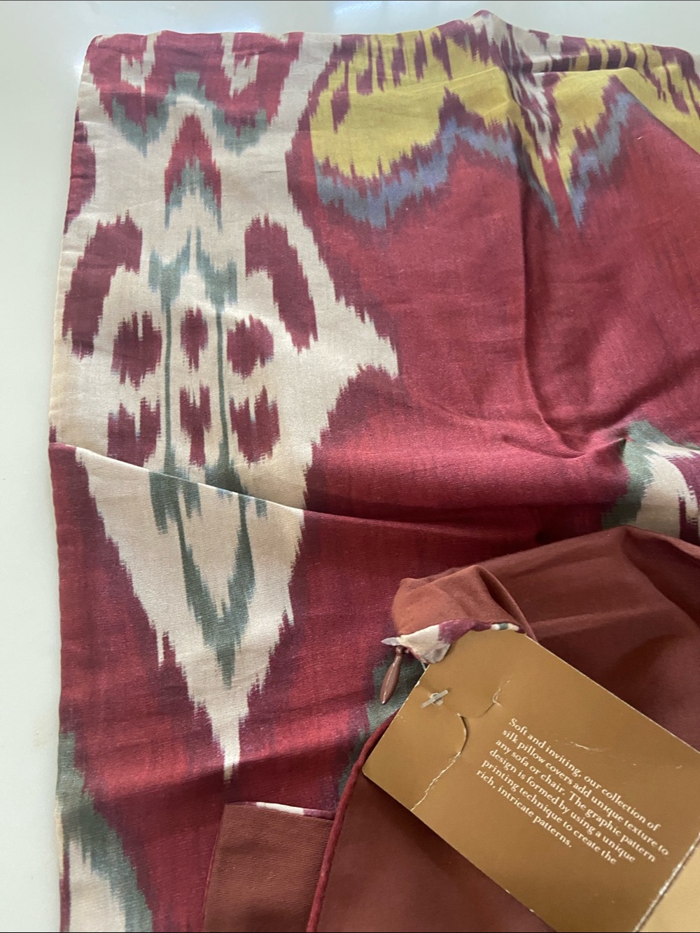 Pottery Barn Maroon Ikat Pillow Cover - Picture 10 of 15